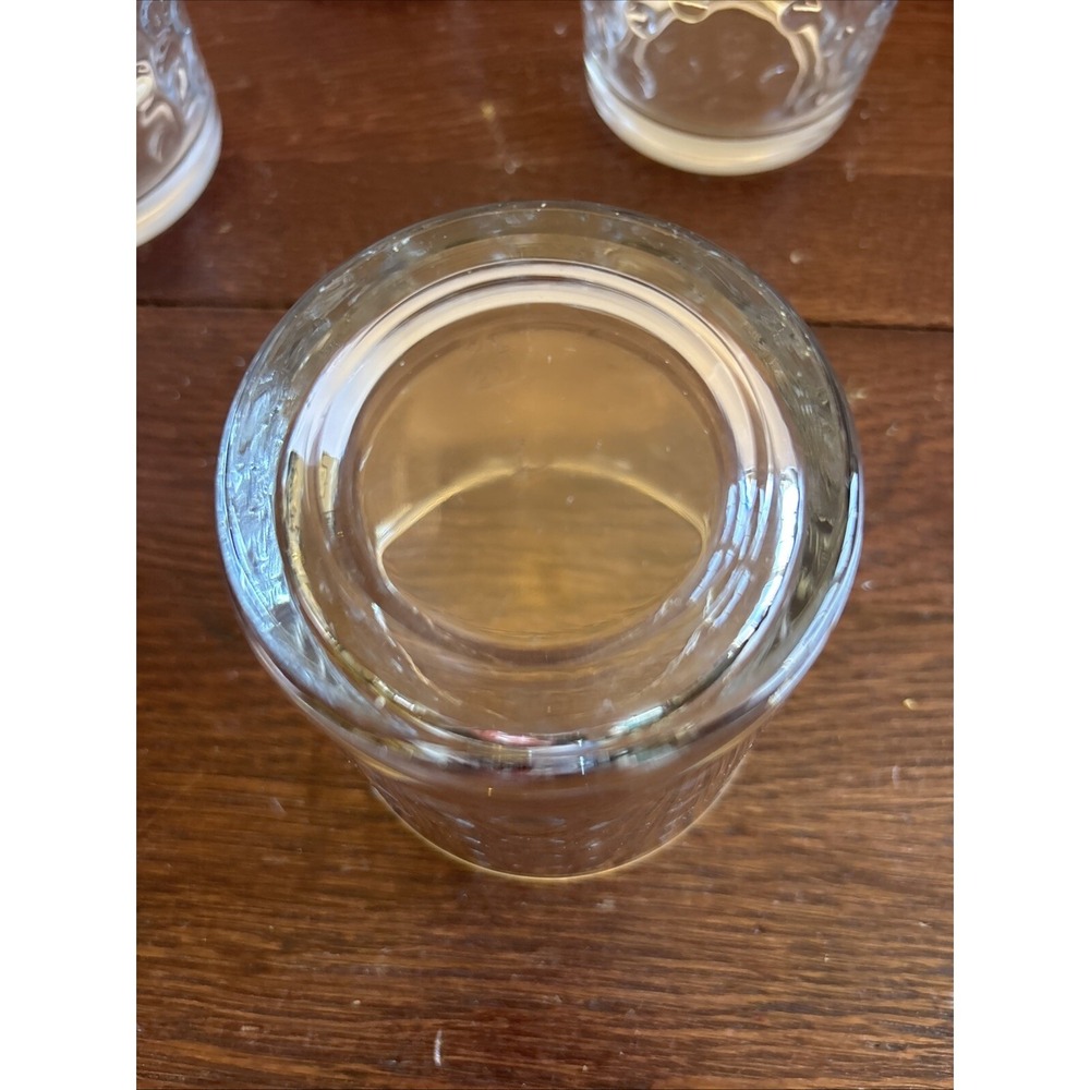 LIBBEY AWA Clear Polka Dot Optic Pattern Rocks Double Old Fashioned Glasses -4 - Picture 7 of 8